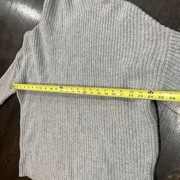 Naadam Wool Cashmere Turtleneck Sweater Women’s Small Gray Ribbed Fisherman - Picture 5 of 5